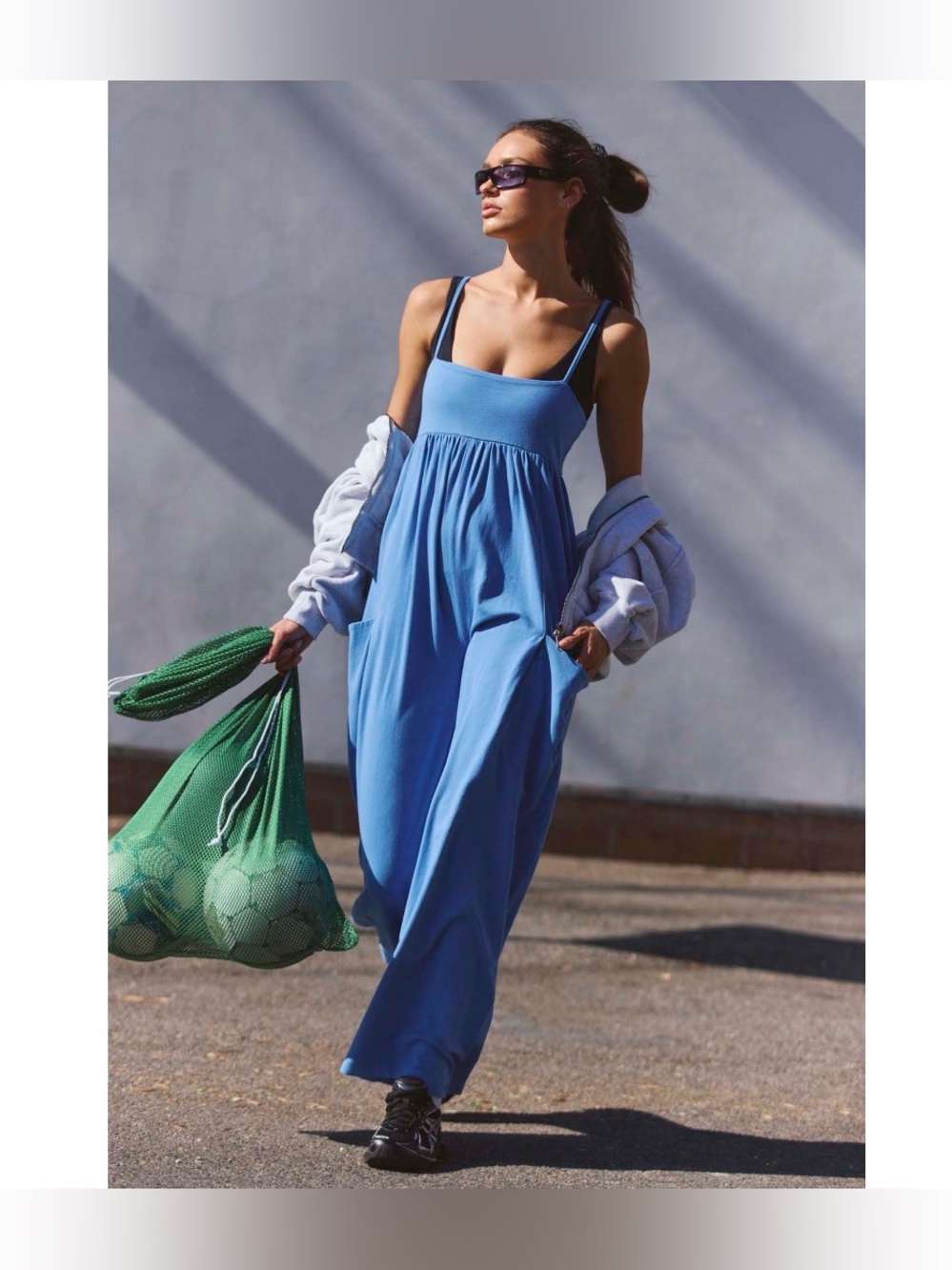 Free People Hot Shot Strappy Onesie Cobalt Blue Size XL NWT - Picture 3 of 12